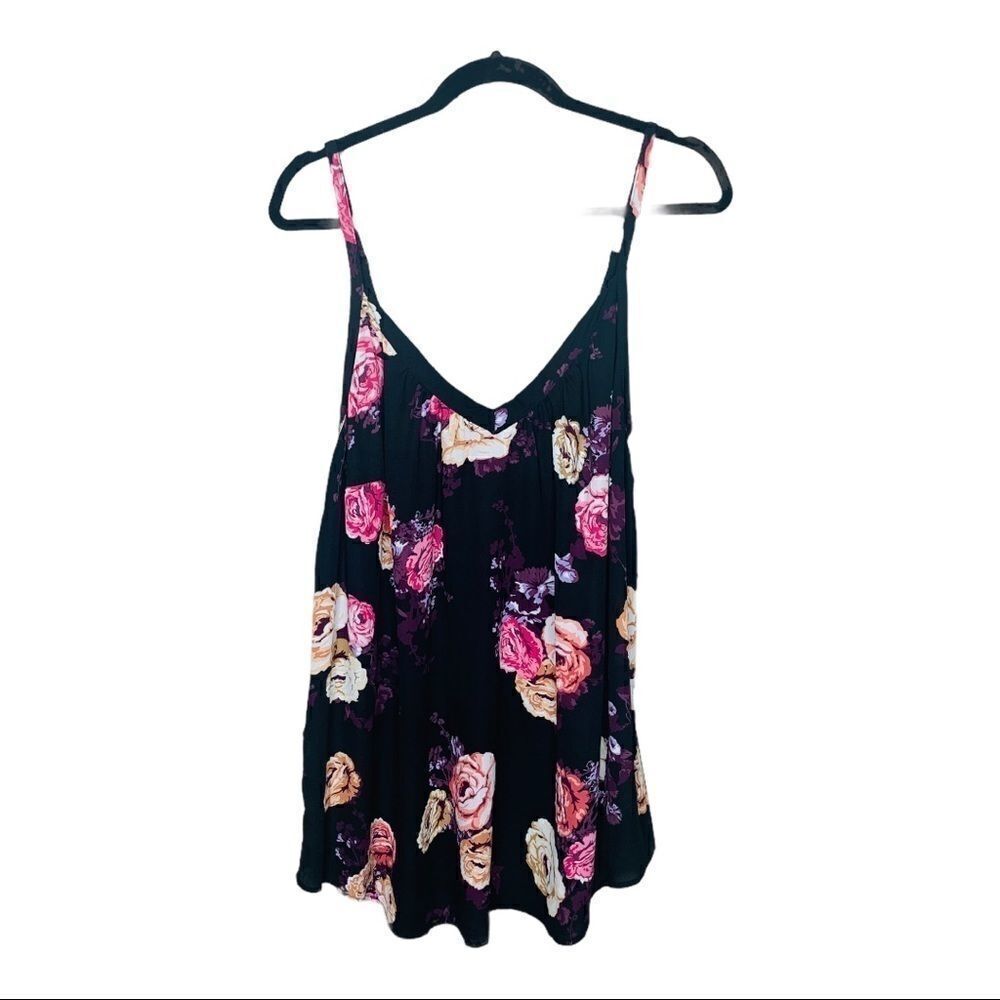 Torrid Black Floral Tank Plus 1X